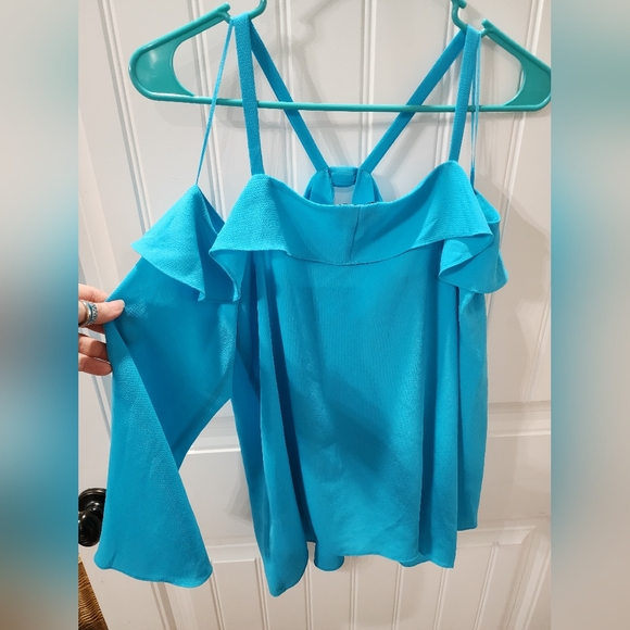 CeCe off the shoulder ruffle trim blouse - Picture 2 of 3